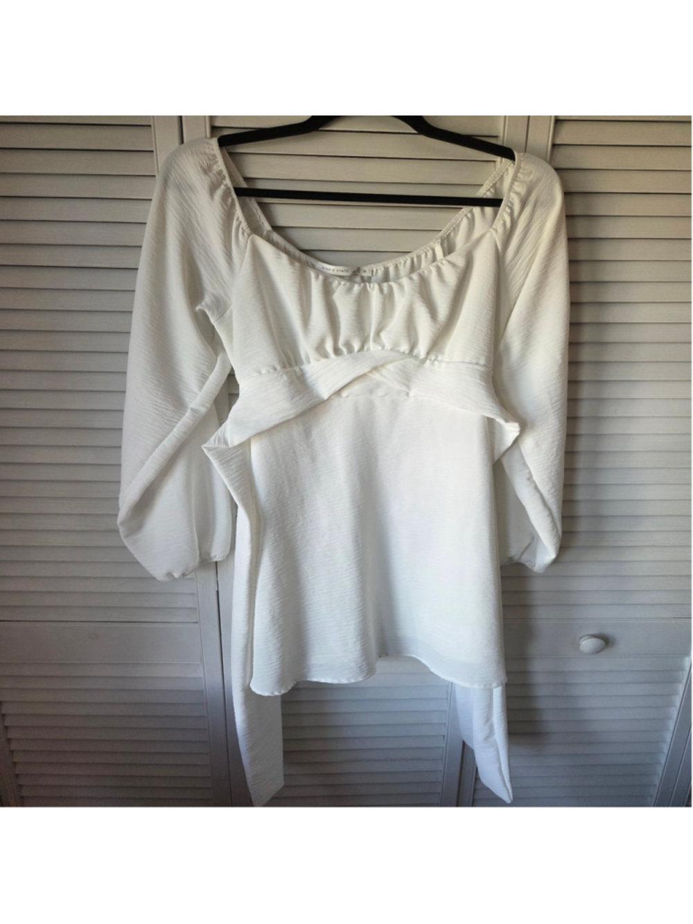Women's Altar'd State White Long Sleeve dress with Back Tie Size M
